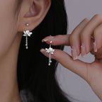 Sølvfarvede Lotusblomst Hængende Øreringe til Kvinder