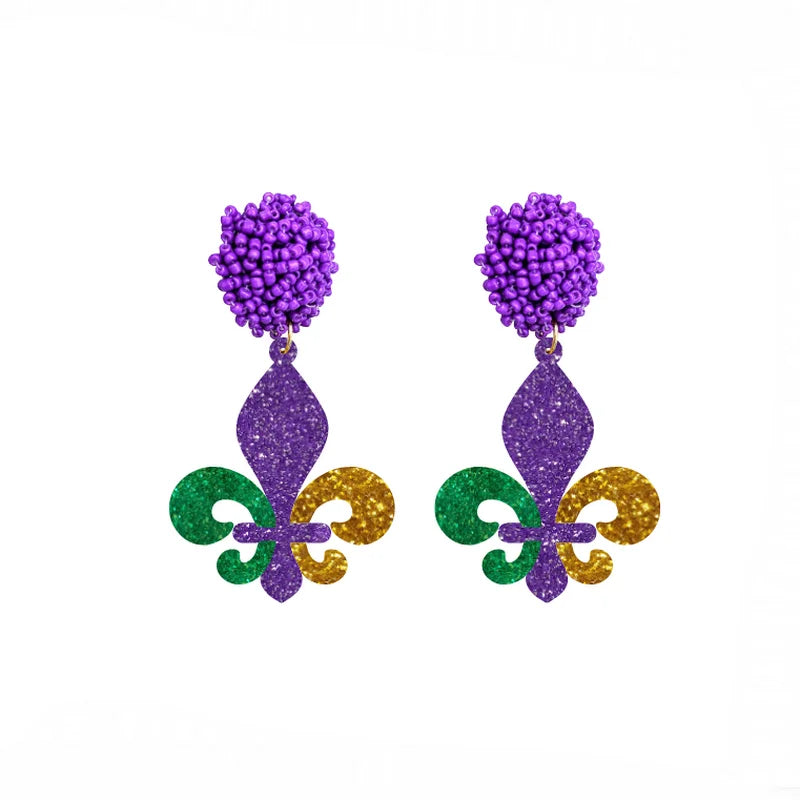Boucles d'Oreilles Femme Pendantes Fleur De Lys