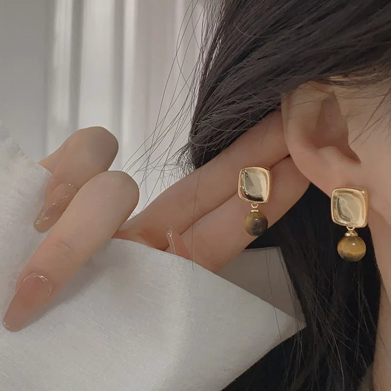 Øreringe til kvinder med tigerøje-sten