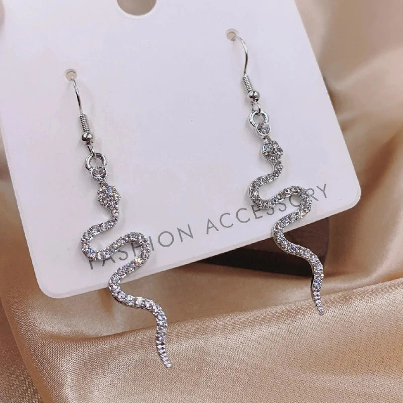 Boucles d'Oreilles Femme Reptile Serpent argent