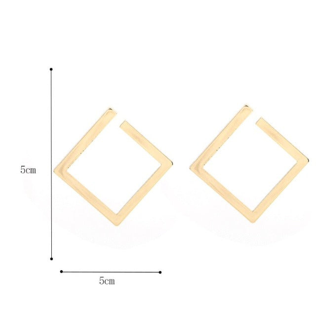 Geometriske Øreringe i Guld 