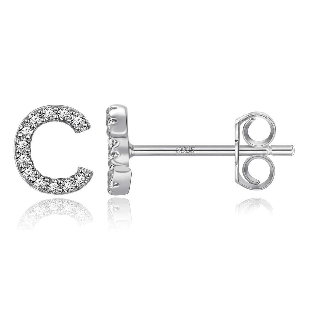 Initialörhängen silver c