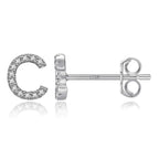 Initialörhängen silver c