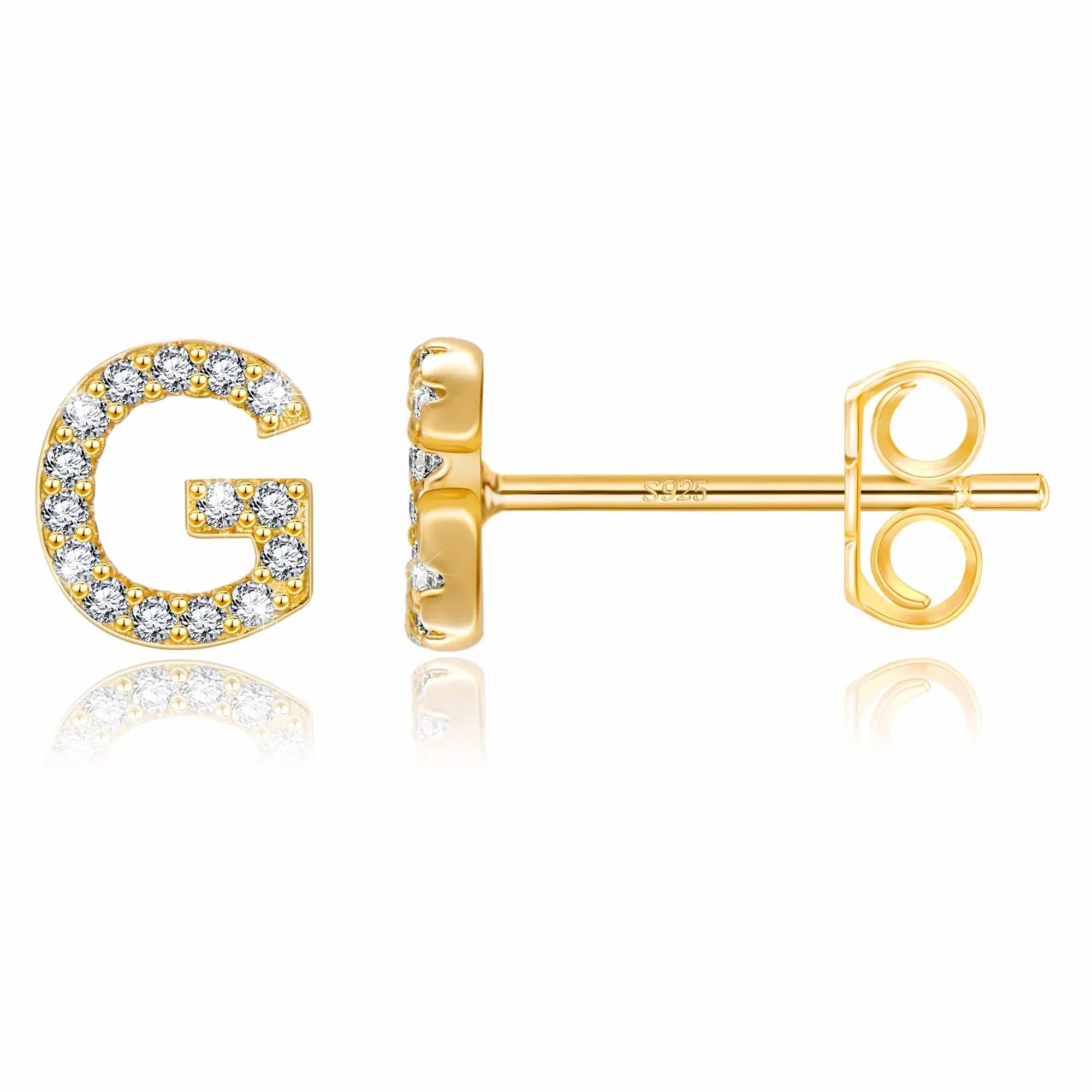 Örhängen med initialen g i guld