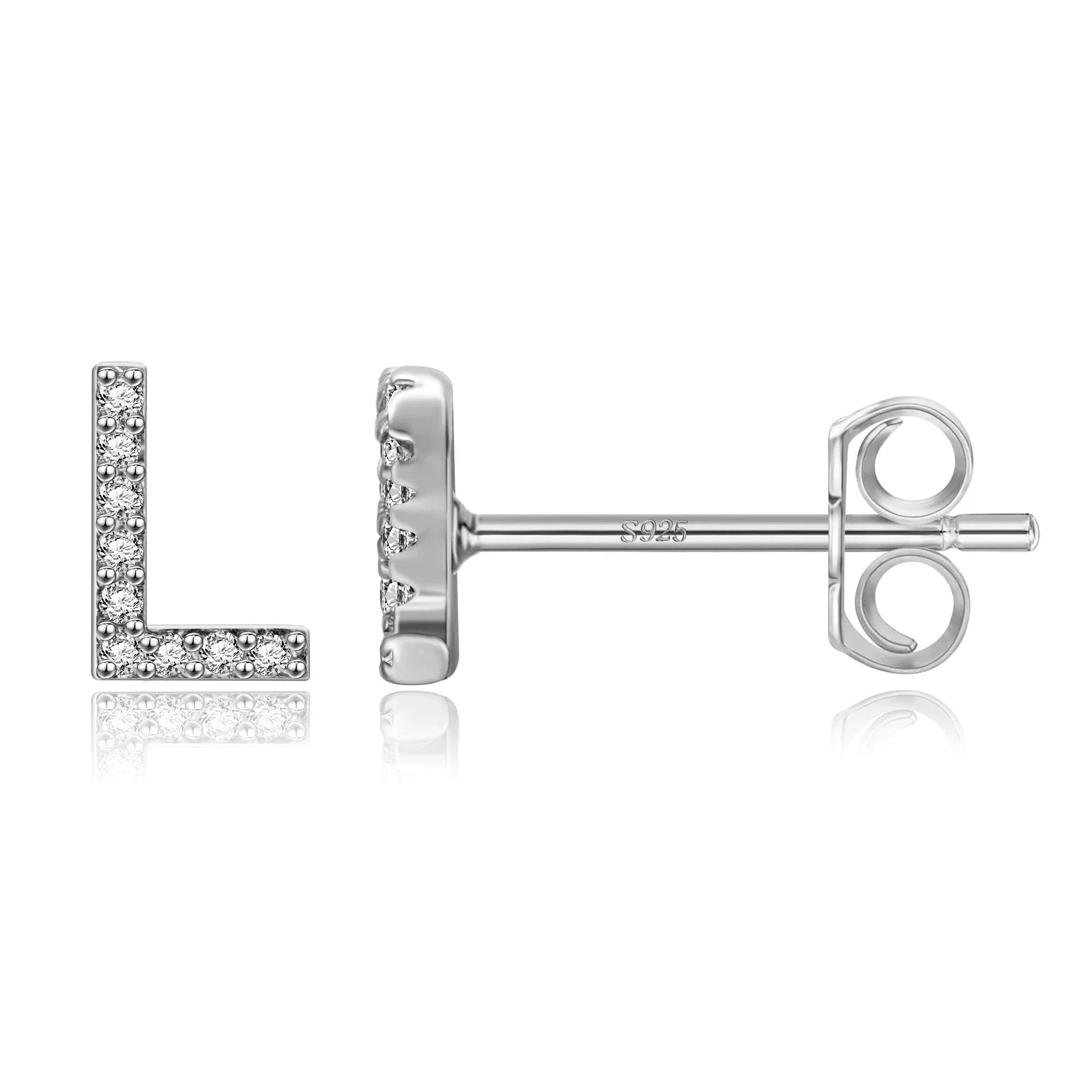 Initialörhängen silver l