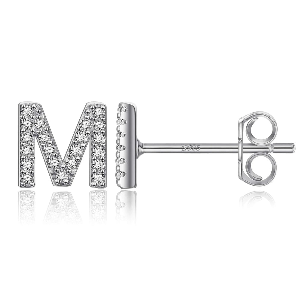 Initialörhängen silver m