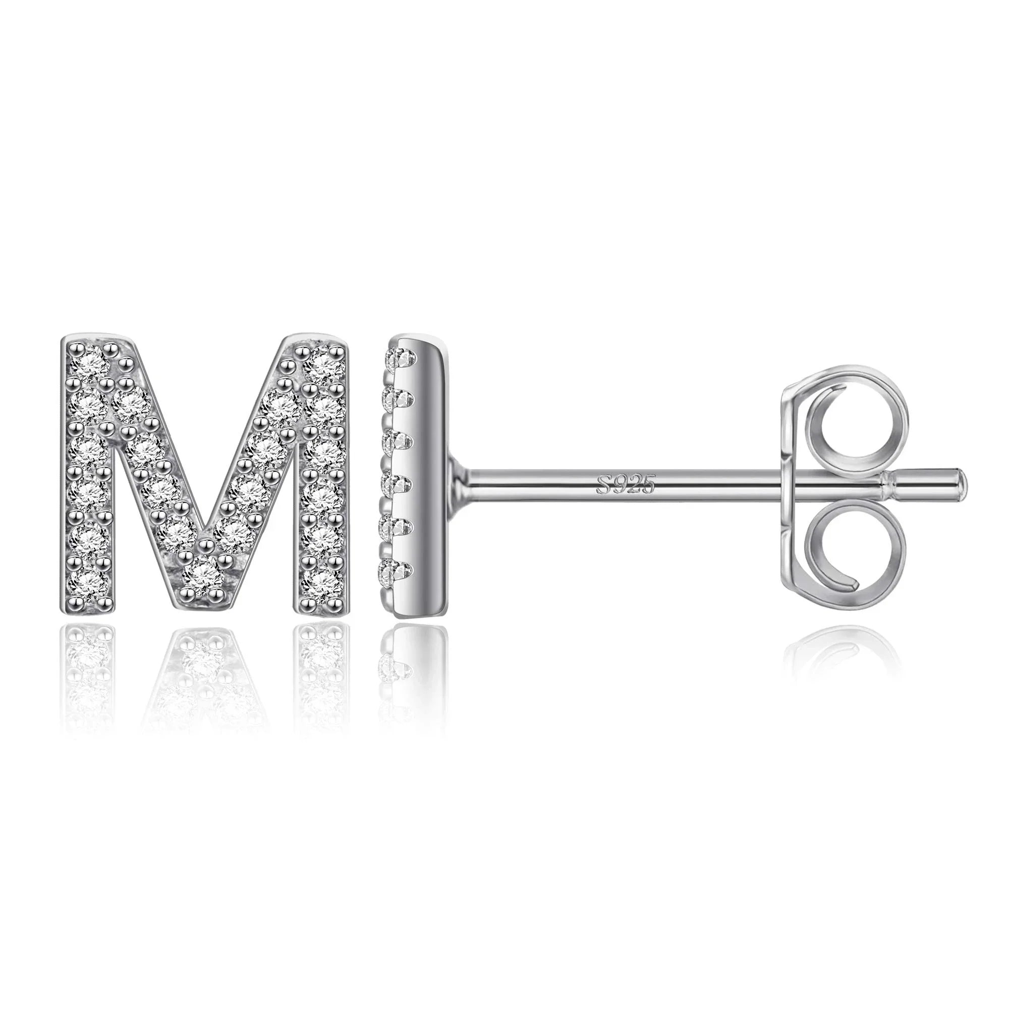 Initialörhängen silver m