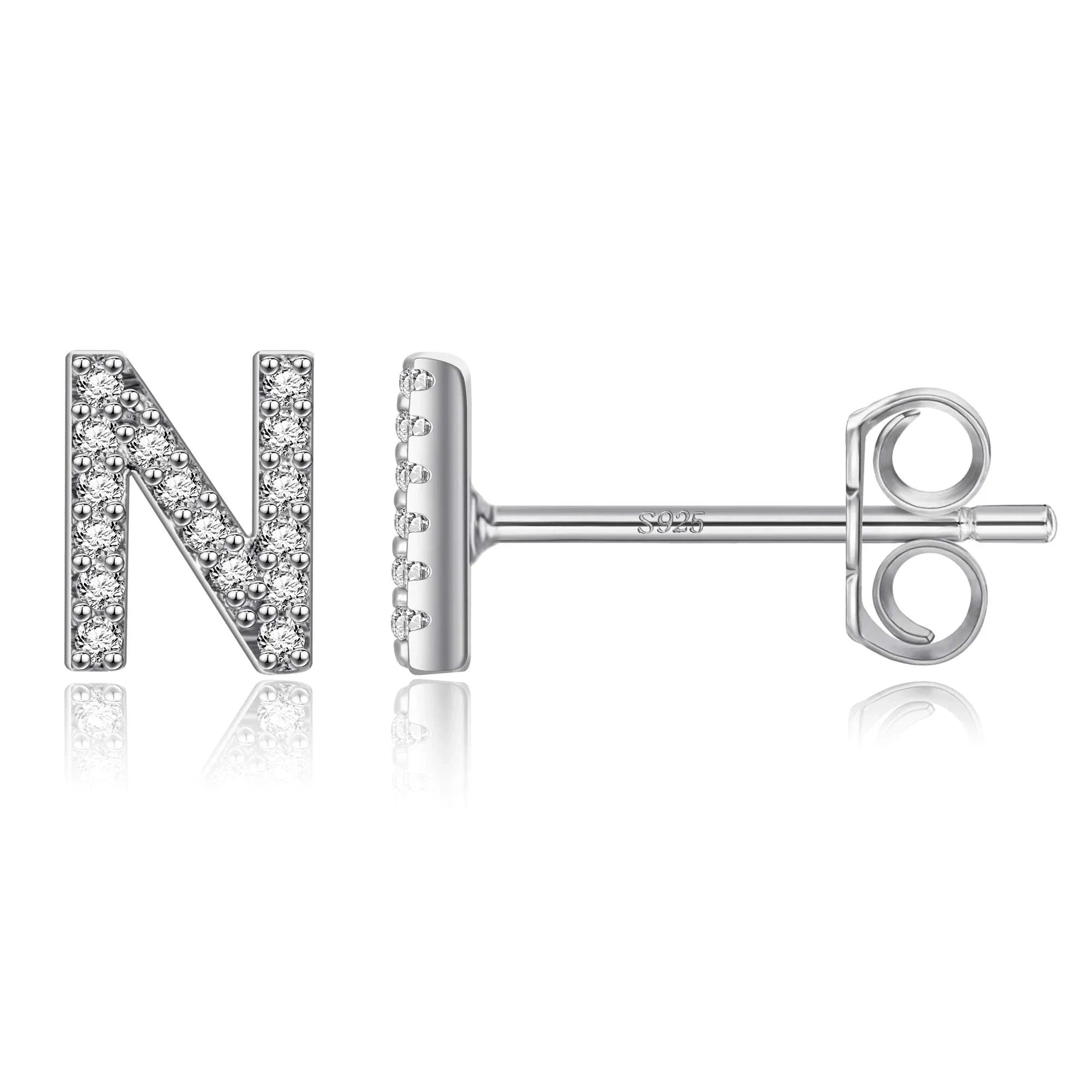Initialörhängen silver n