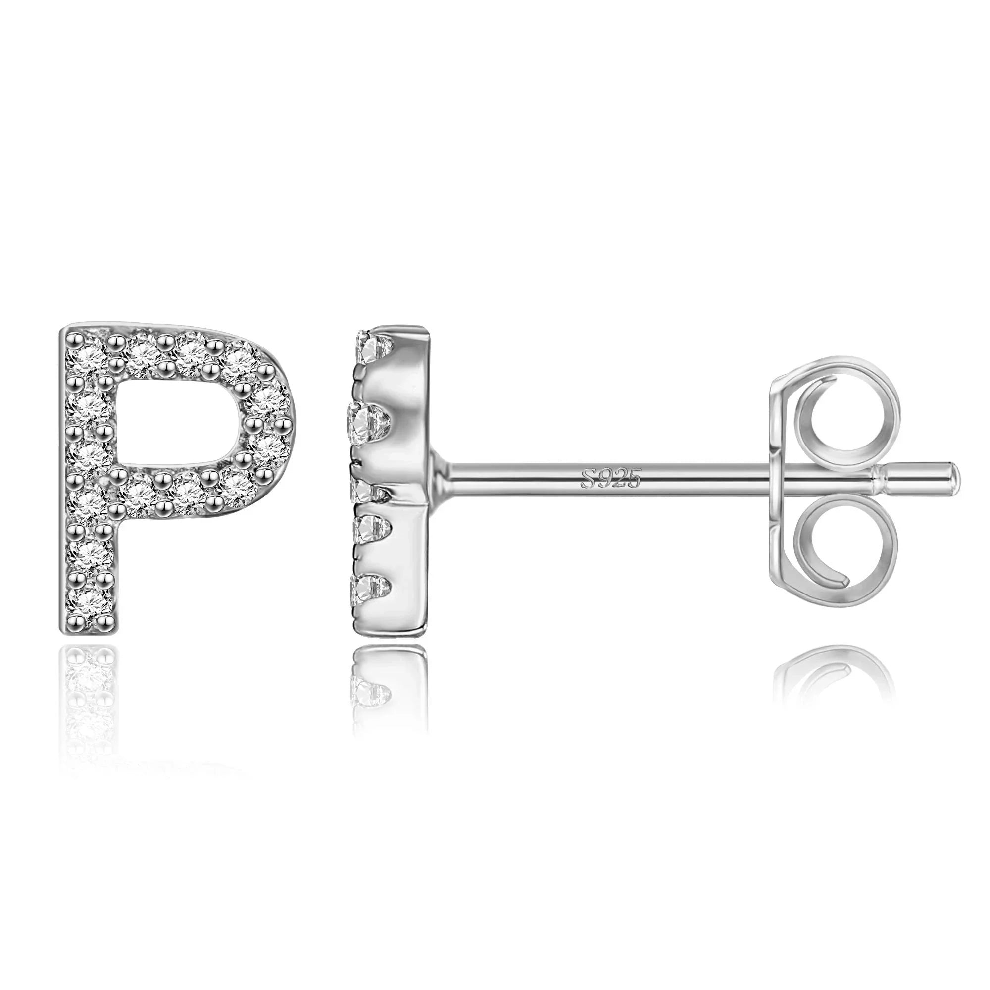 Initialörhängen silver p