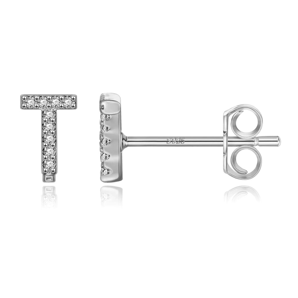 Initialörhängen silver t