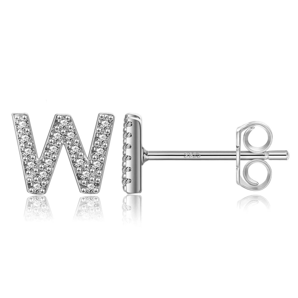Initialörhängen silver w