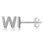 Initialörhängen silver w