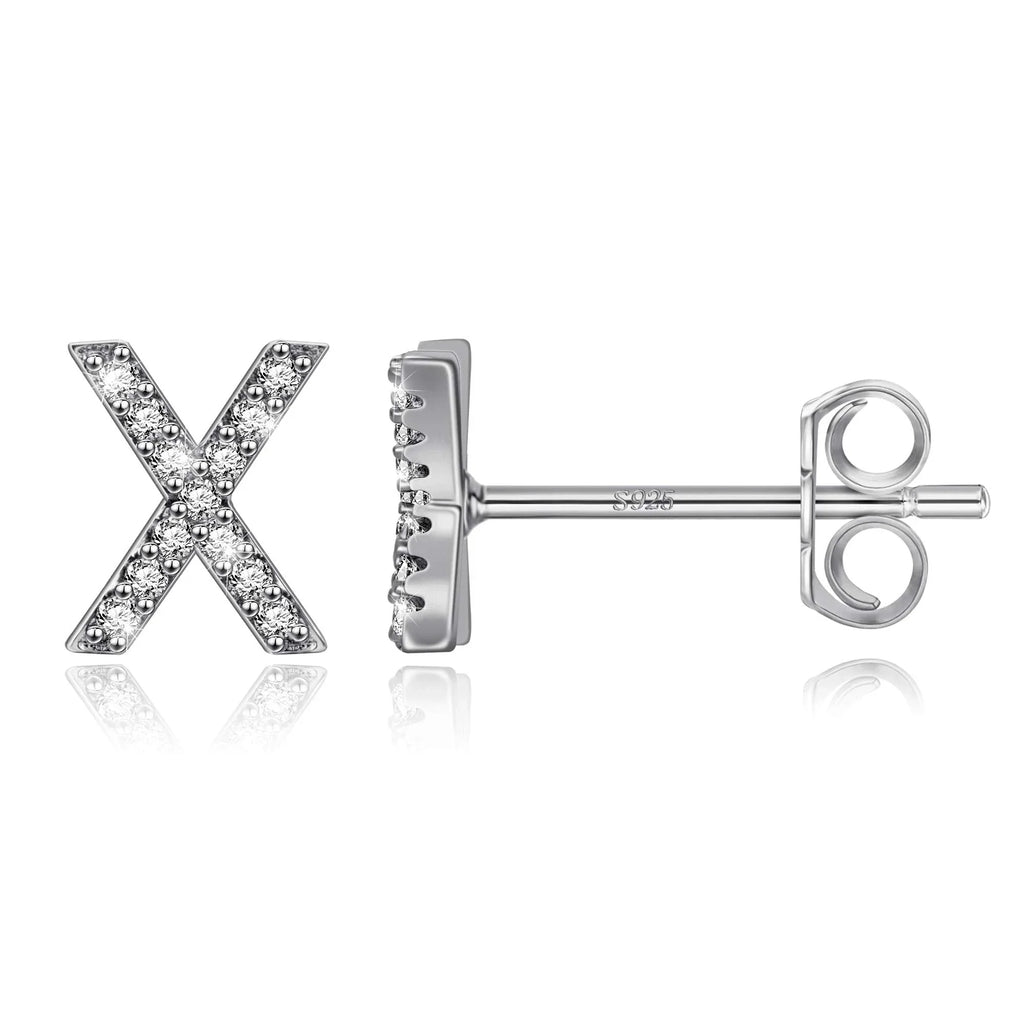 Initialörhängen silver x