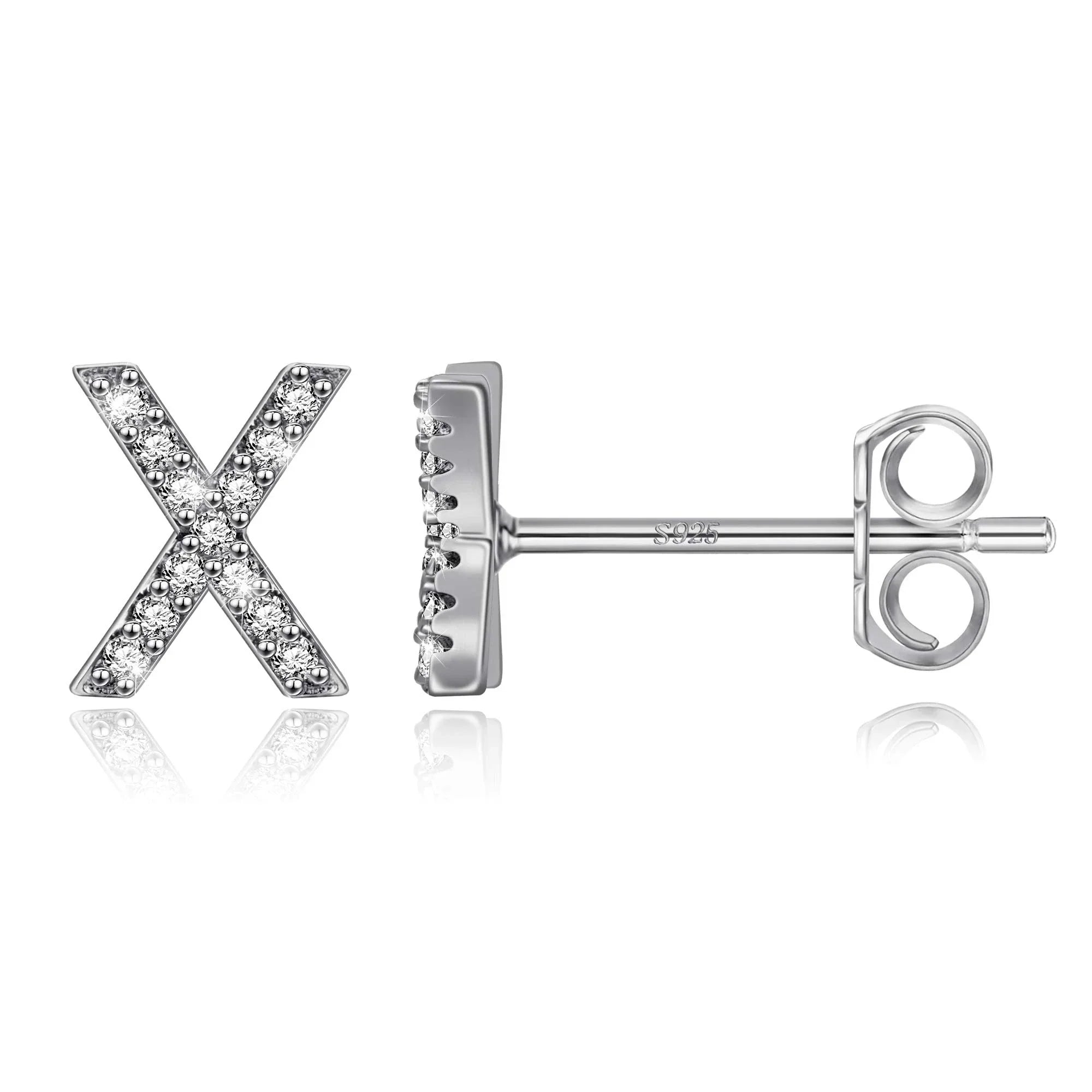 Initialörhängen silver x