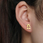 Søde Bjørne Øreringe Guld