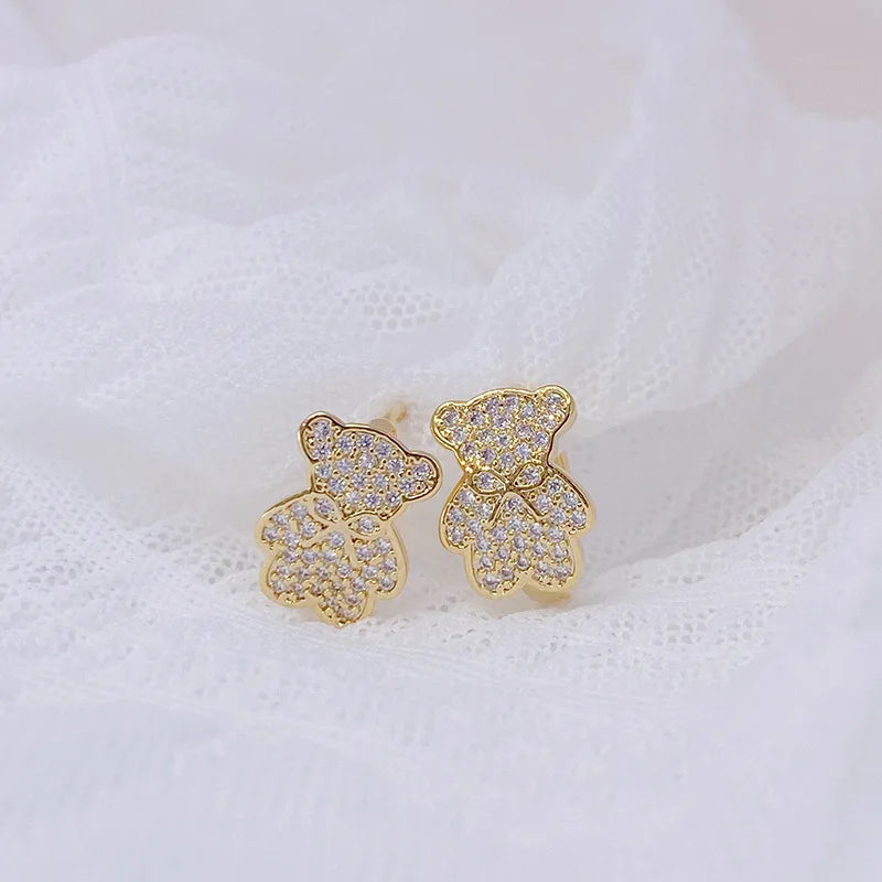 Boucles D'Oreilles Ours Pierre Précieuse