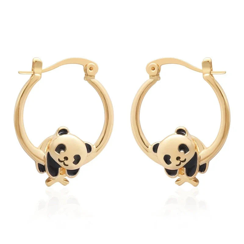 Boucles D'Oreilles Panda Or
