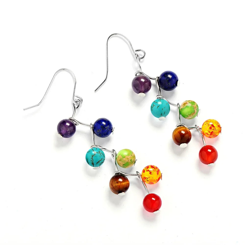 Boucles d'Oreilles Pendantes 7 Chakras 1