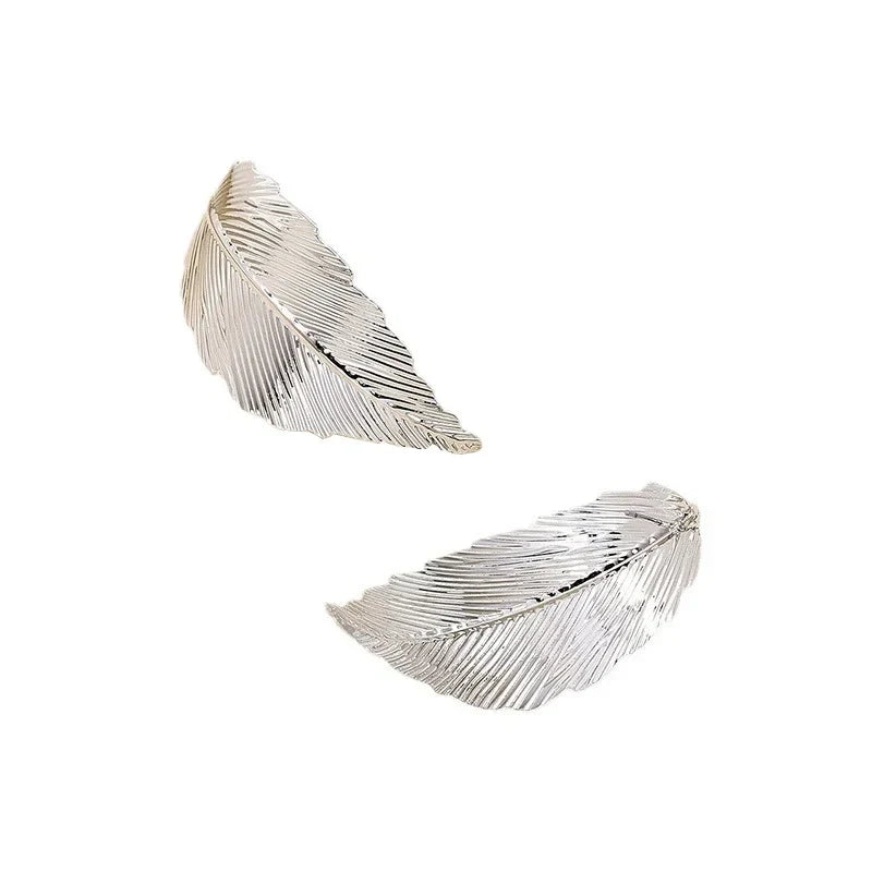 Boucles d'Oreilles Pendantes avec Feuille pour Femme argent