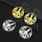 Hængende Buddha og Lotusblomst Øreringe i guld