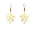 Visací náušnice z korálových větviček zlaté