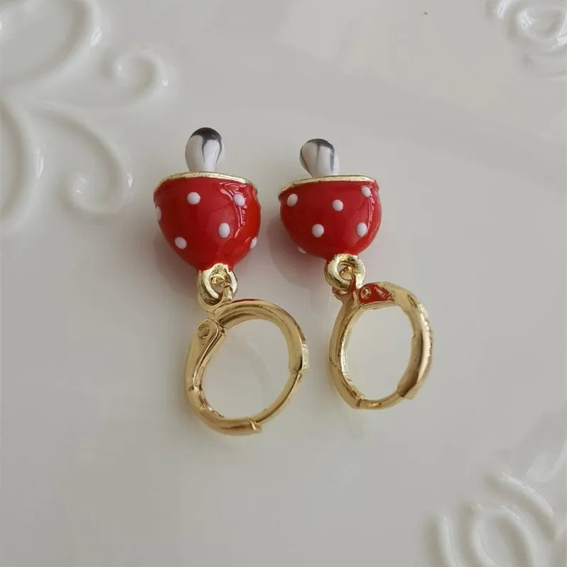 Boucles d'Oreilles Pendantes Champignon