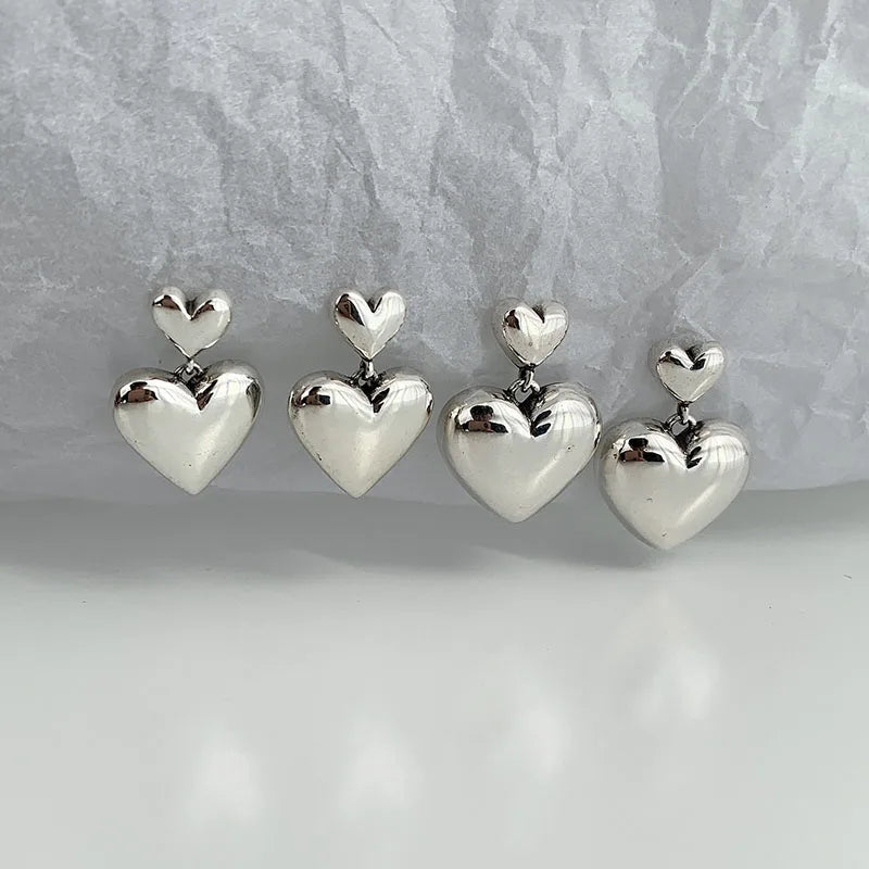 Náušnice srdíčka visací pro ženy