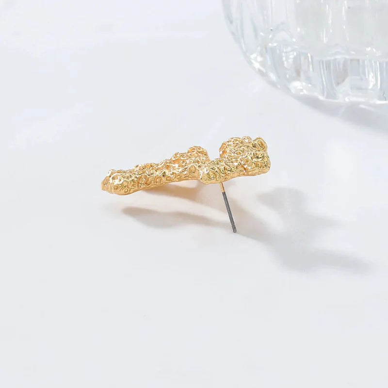 Boucles d'Oreilles Pendantes Corail Doré ou Argenté or