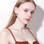 Hængende Øreringe med Smaragd til Kvinder