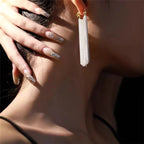 Hængende Øreringe med Sølvfarvede Kæder til Kvinder