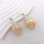 Hængende Øreringe i Perlemor Skaldyr Snegl