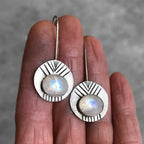 Etniske hengende øredobber med månestein