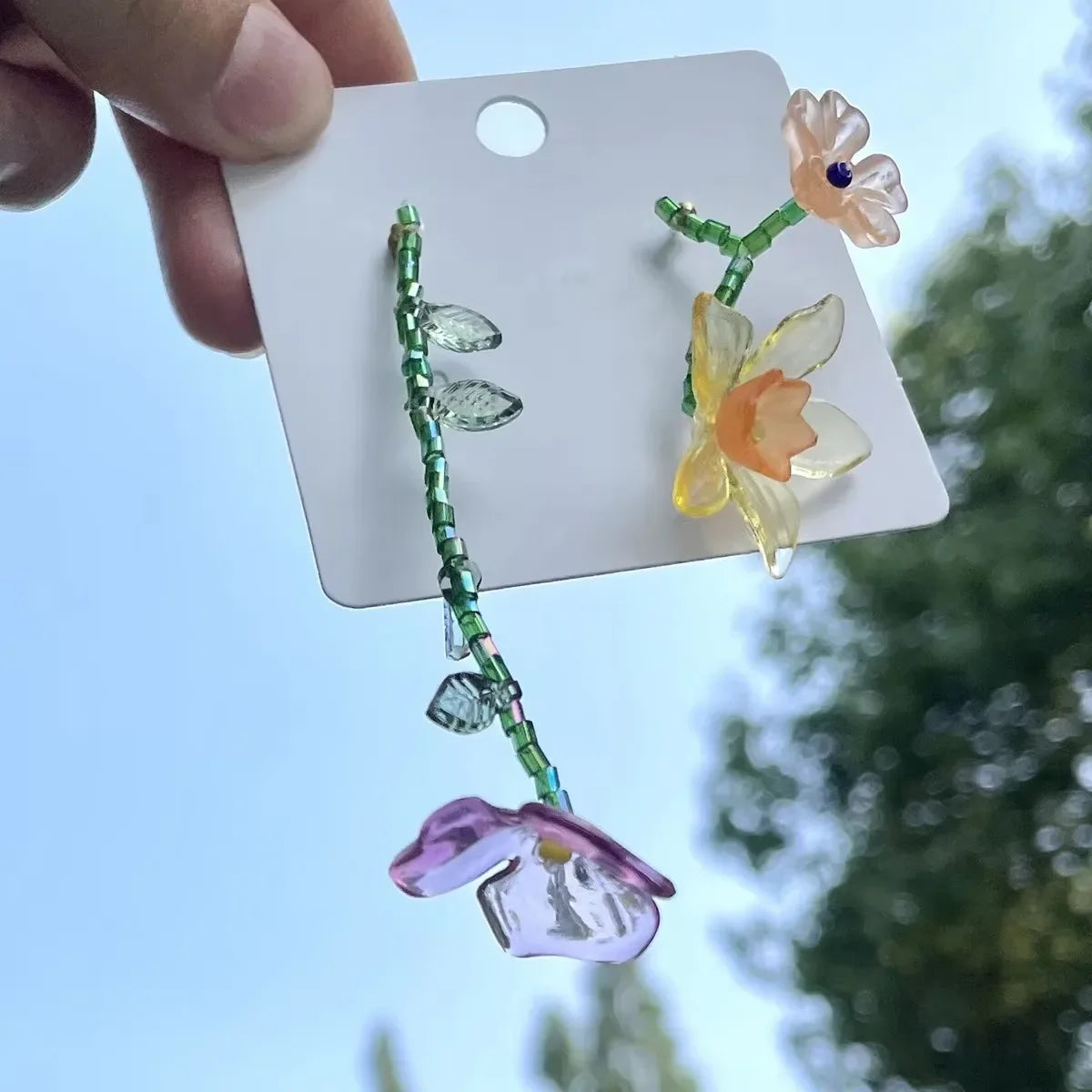 Bohemsk stil hengende blomsterøredobber