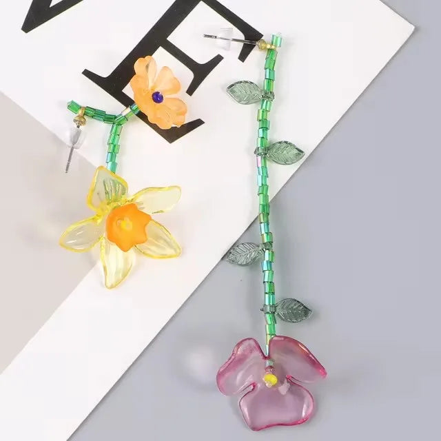 Bohemsk stil hengende blomsterøredobber