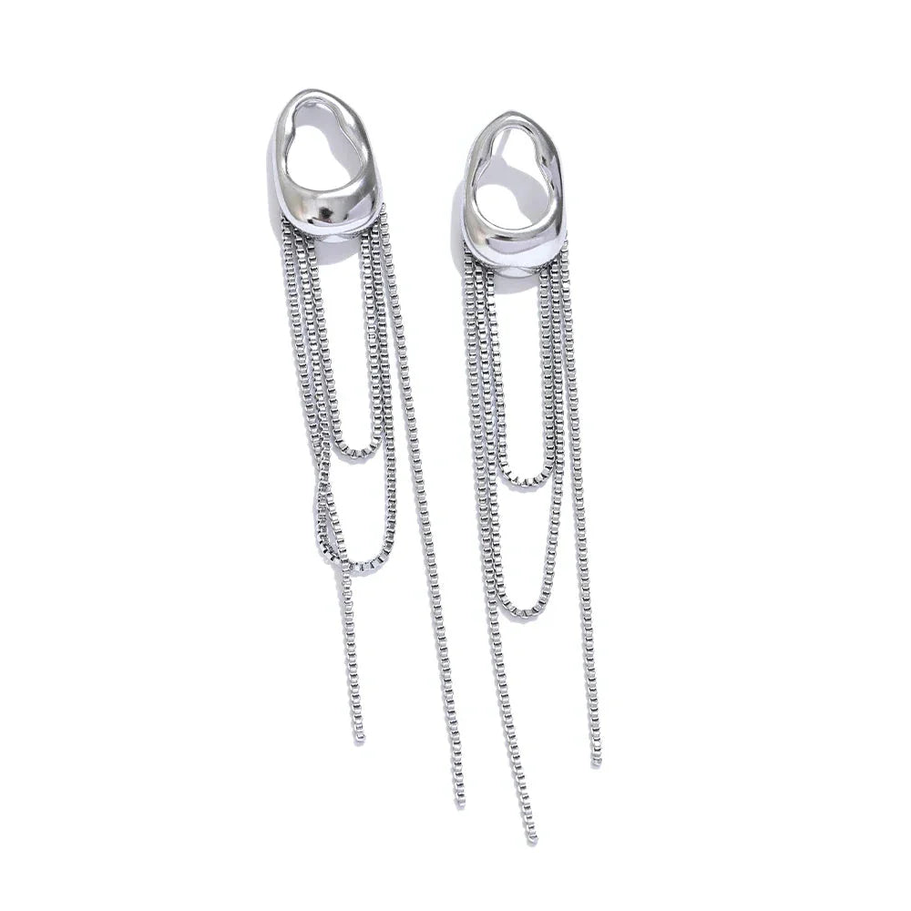 Boucles d'Oreilles Pendantes Goutte d'Eau pour Femme argent