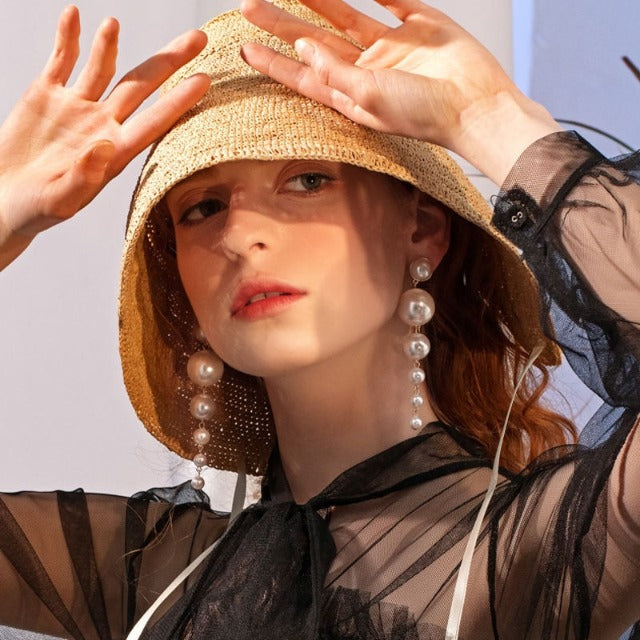 Hængende Øreringe med Perlemorsperler