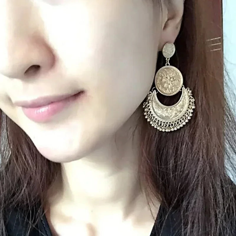 Visací náušnice ve stylu bohémského baroka stříbrné