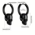 Hængende Øreringe med Dødningehoved til Mænd