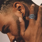 Hængende Øreringe med Dødningehoved til Mænd sort