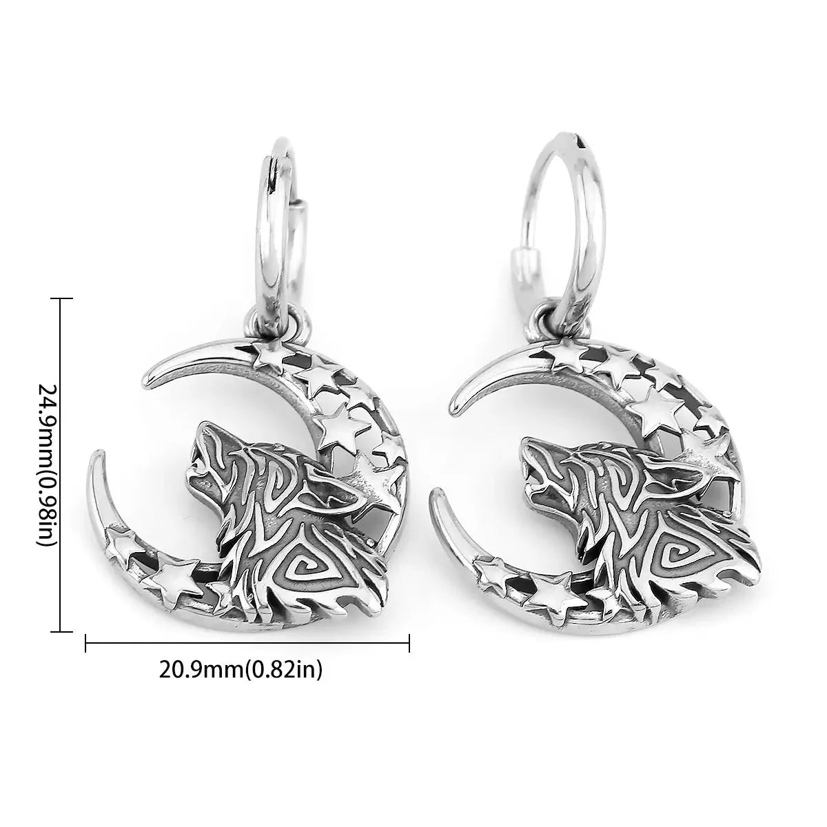 Boucles d'Oreilles Pendantes Viking Fenrir