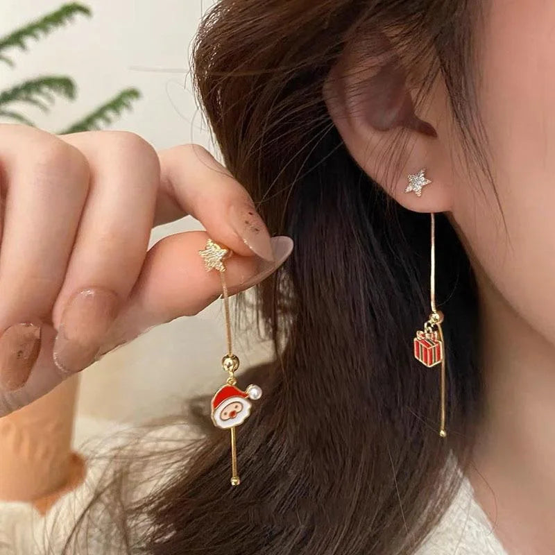 Boucles d'Oreilles Père Noël et Cadeau