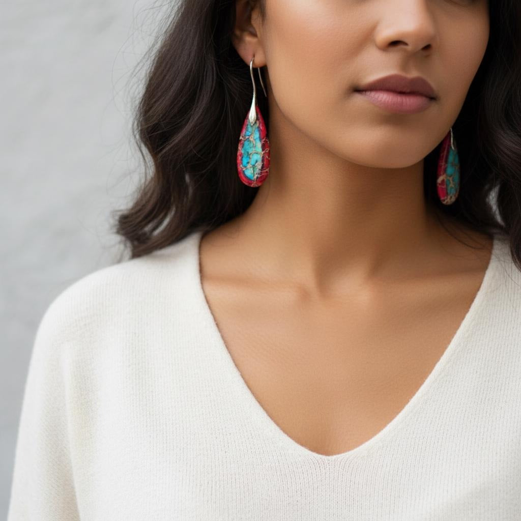 Náušnice s přírodním kamenem