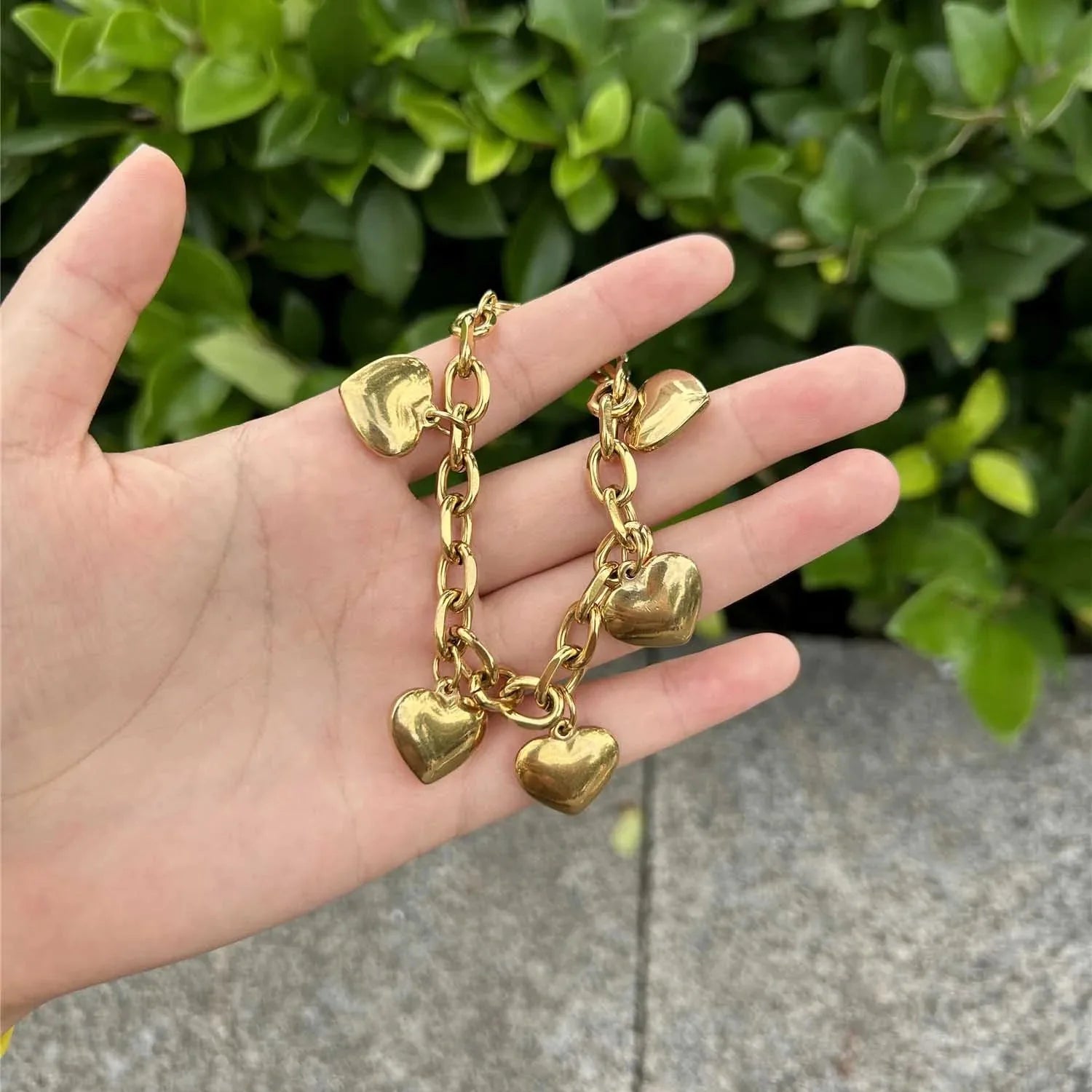 Armbånd 5 Hjerter Gourmette Dame gull