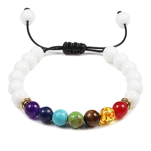 hvid 7 chakra armbånd