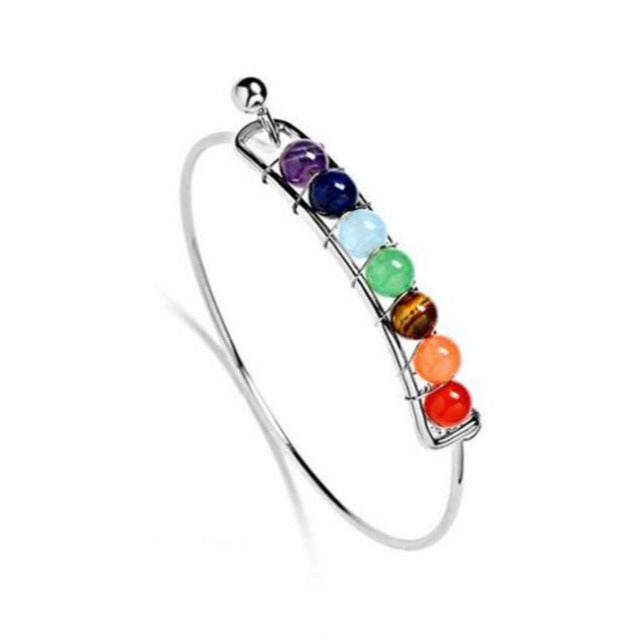 7 Chakra Armbånd i Sølv