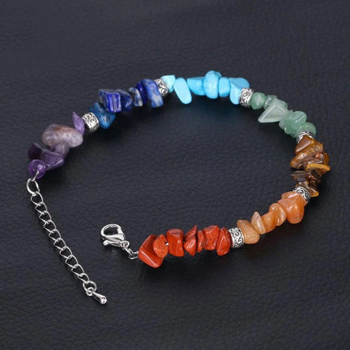Ægte 7 Chakra Sten Armbånd