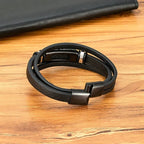 Herrearmbånd med ørne i læder