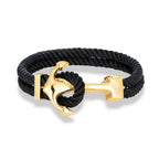 Svart ankararmband för män
