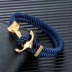 Mörkblått ankararmband för män