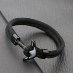 Armbånd med svart anker svart